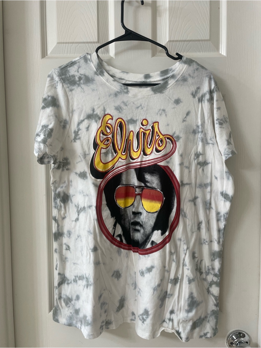 torrid Elvis Graphic Tie-Dye Tee - White, Gray, Yellow, Red